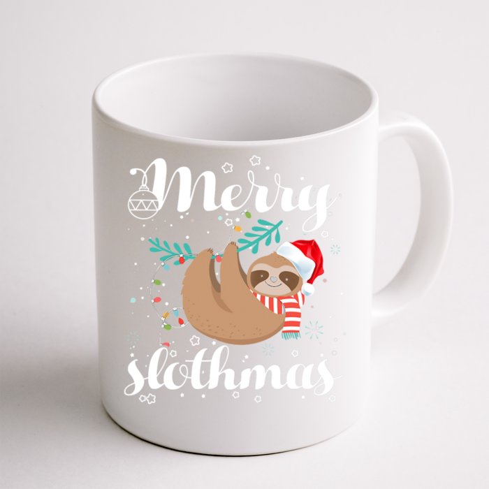 Merry Slothmas Christmas Pajama For Sloth Lovers Gift Front & Back Coffee Mug