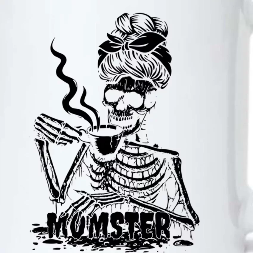 Momster Skeleton Coffee Funny Halloween Mom Mama Cute Gift Black Color Changing Mug