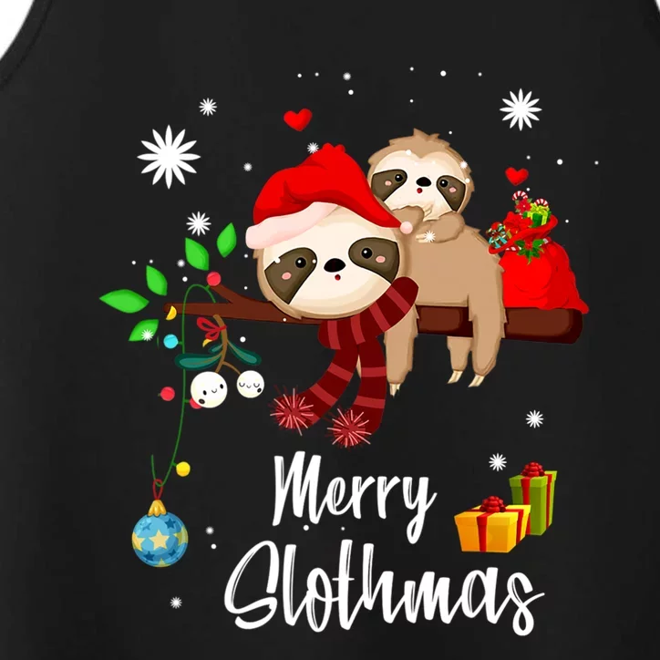 Merry Slothmas Christmas Pajama For Sloth Lovers Cute Gift Performance Tank