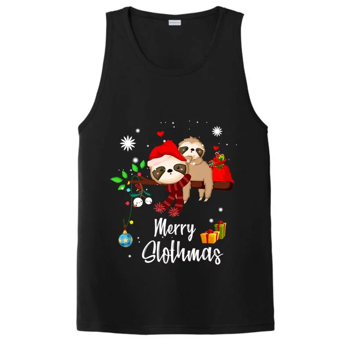 Merry Slothmas Christmas Pajama For Sloth Lovers Cute Gift Performance Tank