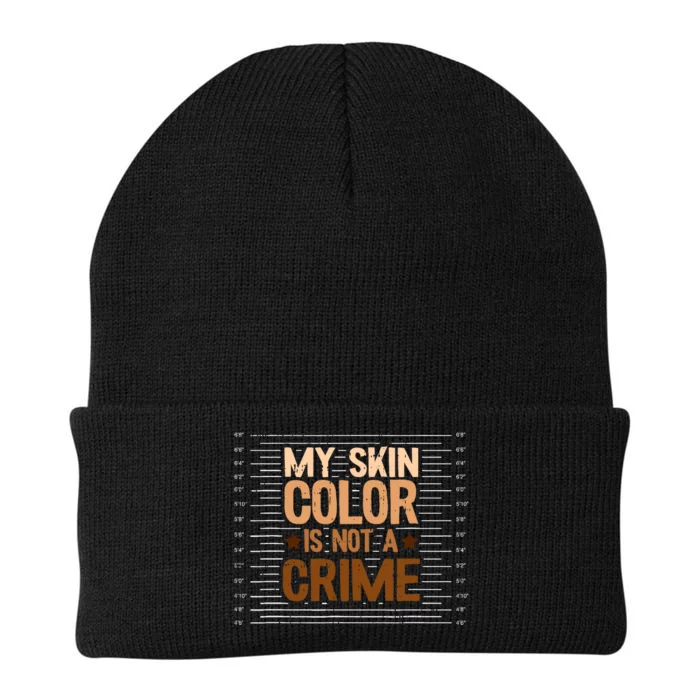 My Skin Color Is Not A Crime Black History Month Blm Melanin Knit Cap Winter Beanie