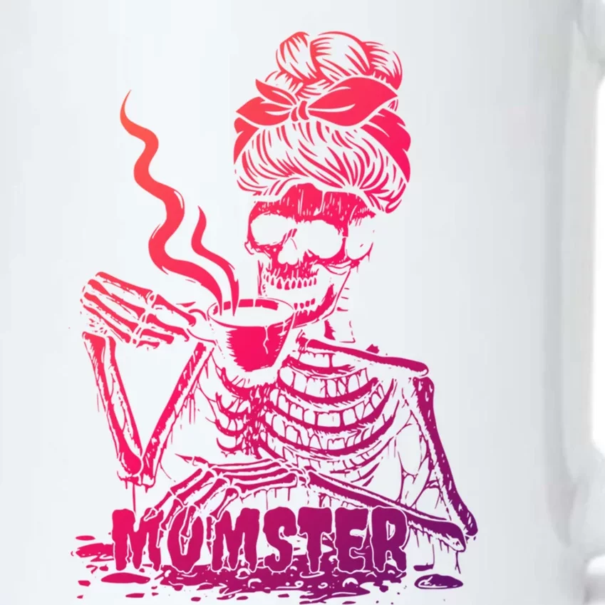 Momster Skeleton Coffee Funny Halloween Mom Mama Gift Black Color Changing Mug