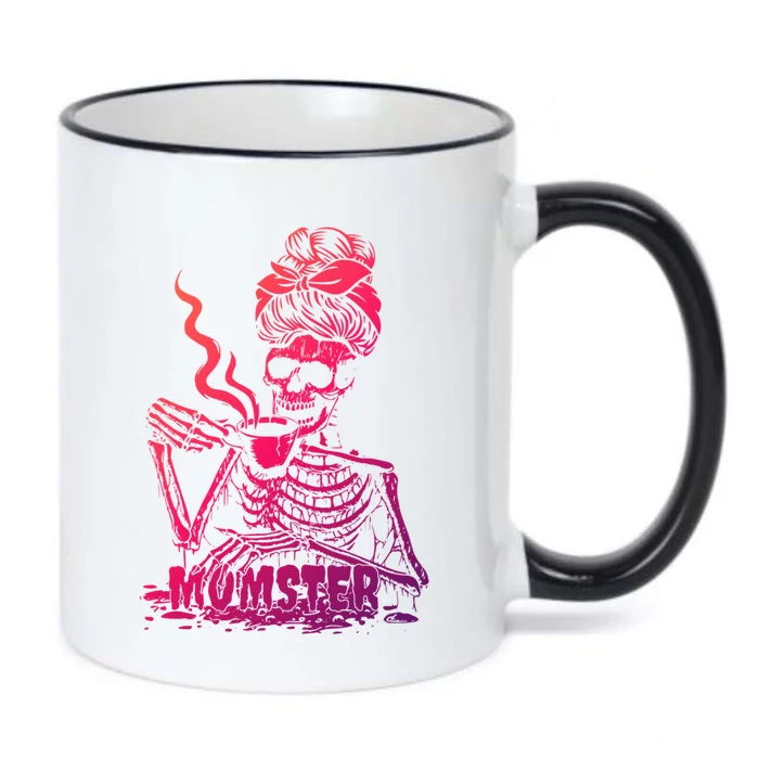 Momster Skeleton Coffee Funny Halloween Mom Mama Gift Black Color Changing Mug