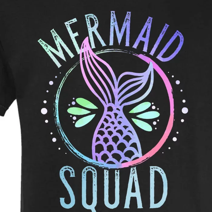 Mermaid Squad Cute Funny Family Birthday Party Garment-Dyed Heavyweight T-Shirt