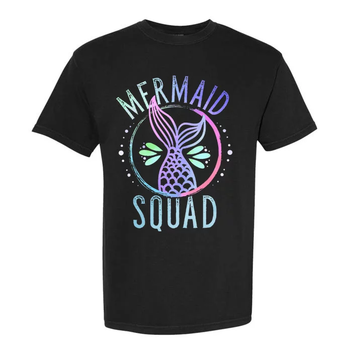 Mermaid Squad Cute Funny Family Birthday Party Garment-Dyed Heavyweight T-Shirt