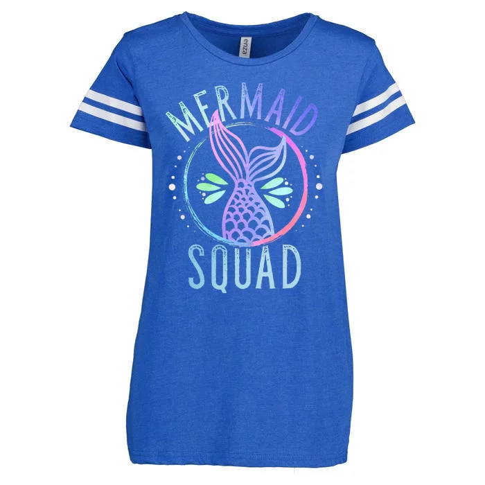 Mermaid Squad Cute Funny Family Birthday Party Enza Ladies Jersey Football T-Shirt