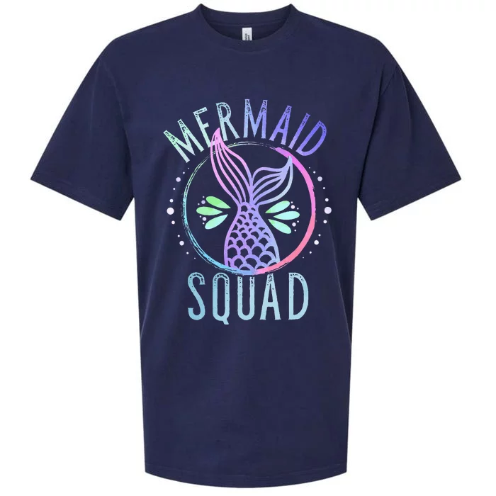 Mermaid Squad Cute Funny Family Birthday Party Sueded Cloud Jersey T-Shirt