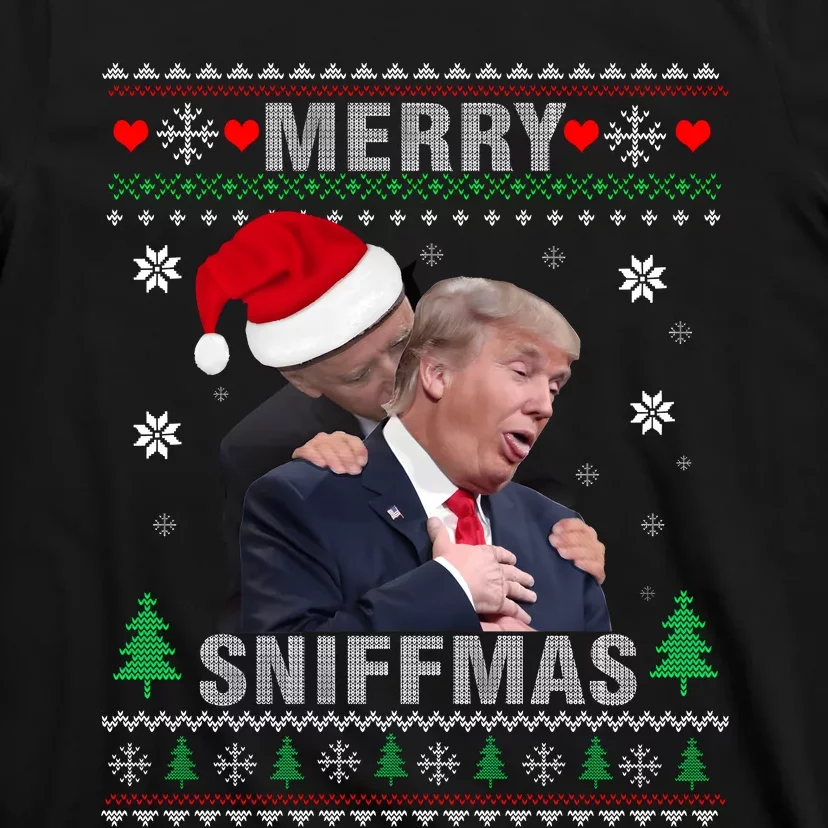 Merry Sniffmas Christmas Anti Biden Ugly Christmas Sweater T-Shirt