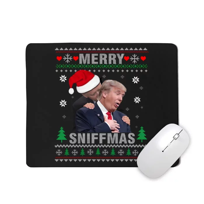 Merry Sniffmas Christmas Anti Biden Ugly Christmas Sweater Mousepad