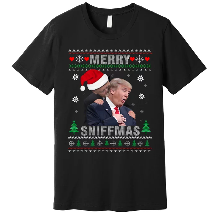 Merry Sniffmas Christmas Anti Biden Ugly Christmas Sweater Premium T-Shirt