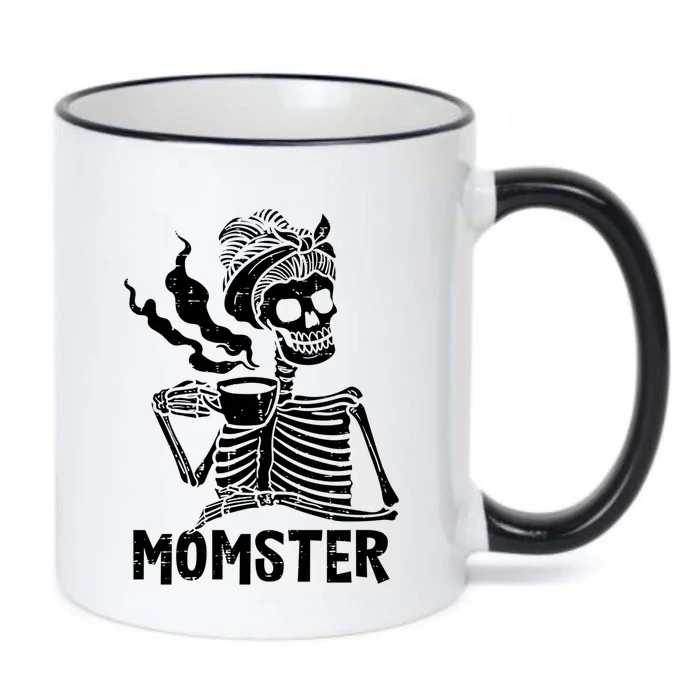 Momster Skeleton Coffee Funny Halloween Mom Mama Cute Gift Black Color Changing Mug