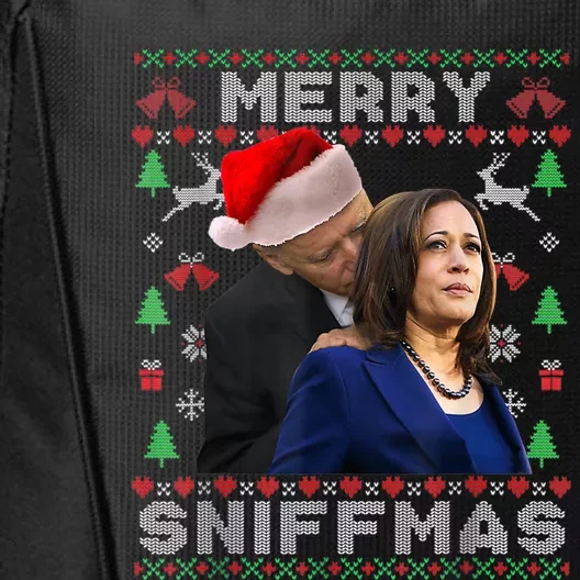 Merry Sniffmas Christmas Anti Biden Kamala Ugly Xmas Sweater City Backpack