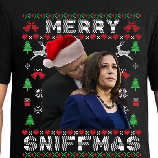 Merry Sniffmas Christmas Anti Biden Ugly Christmas Sweater Great Gift Pajama Set