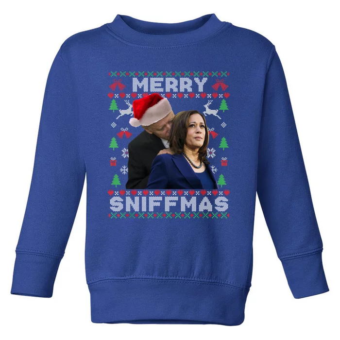 Merry Sniffmas Christmas Anti Biden Ugly Christmas Sweater Great Gift Toddler Sweatshirt