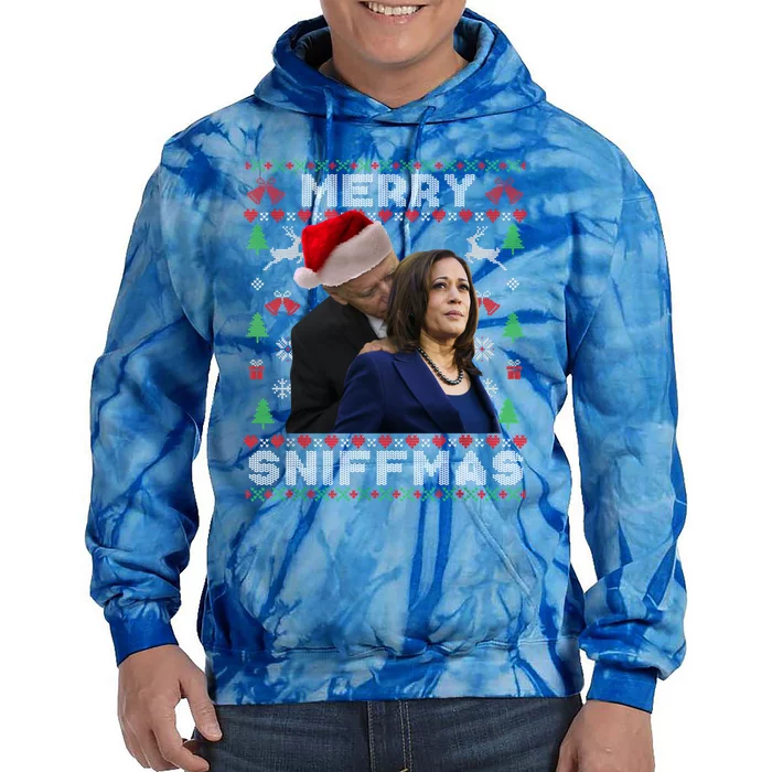 Merry Sniffmas Christmas Anti Biden Ugly Christmas Sweater Great Gift Tie Dye Hoodie