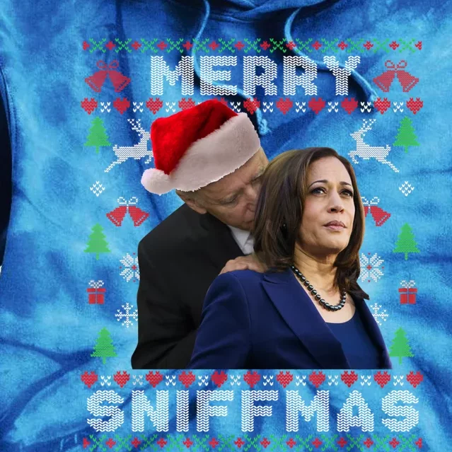 Merry Sniffmas Christmas Anti Biden Ugly Christmas Sweater Great Gift Tie Dye Hoodie