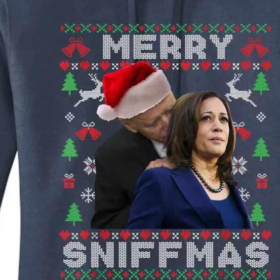 Merry Sniffmas Christmas Anti Biden Ugly Christmas Sweater Great Gift Women's Pullover Hoodie