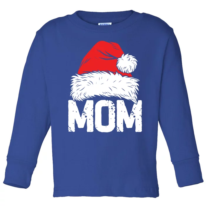 Mom Santa Christmas Family Matching Pajamas Mama Xmas Funny Gift Toddler Long Sleeve Shirt