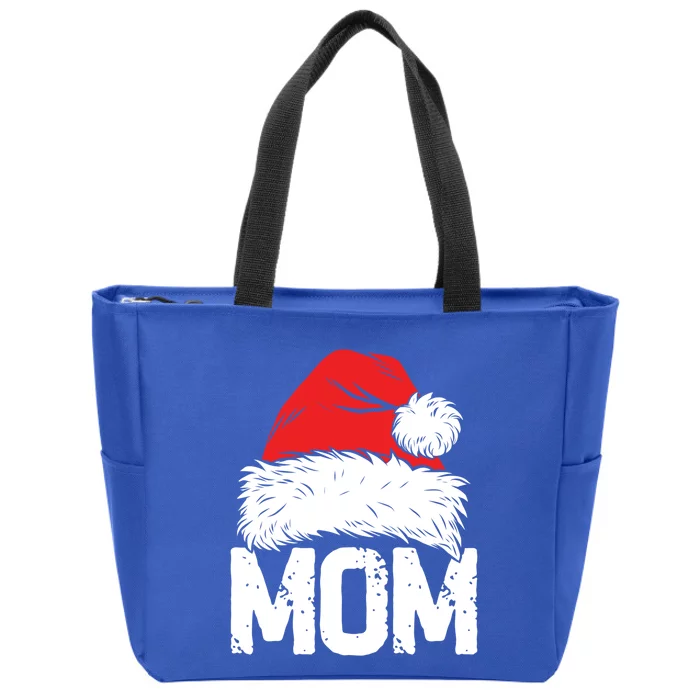 Mom Santa Christmas Family Matching Pajamas Mama Xmas Funny Gift Zip Tote Bag