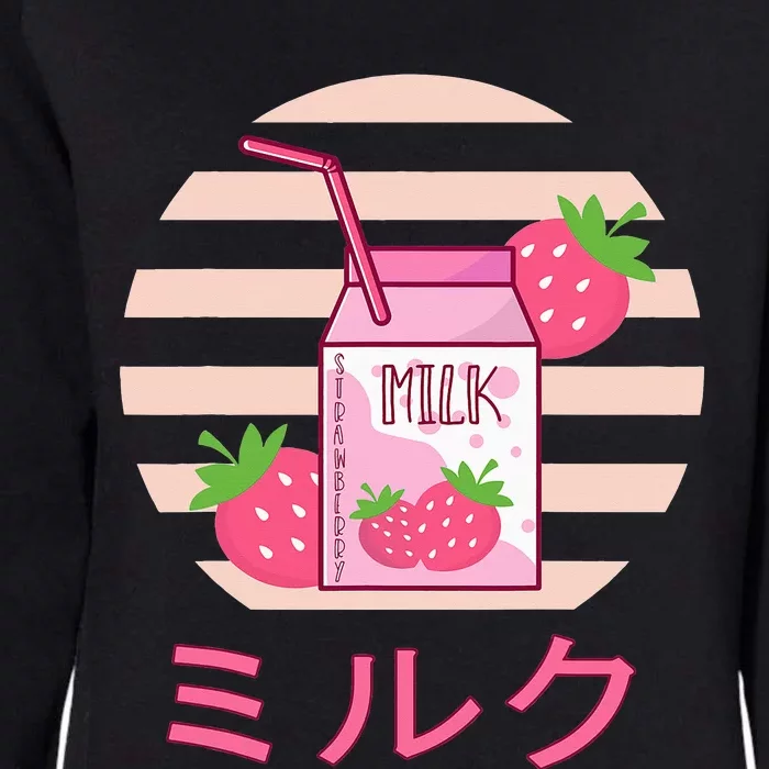 Milk Shake Carton Funny Japanese Kawaii Strawberry Retro 90s Womens California Wash Sweatshirt