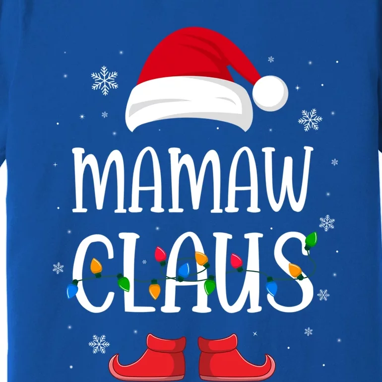 Mamaw Santa Claus Hat With Xmas Light Christmas Holiday Meaningful Gift Premium T-Shirt