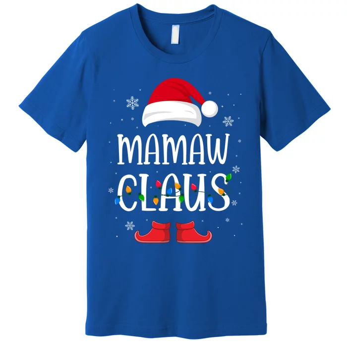 Mamaw Santa Claus Hat With Xmas Light Christmas Holiday Meaningful Gift Premium T-Shirt