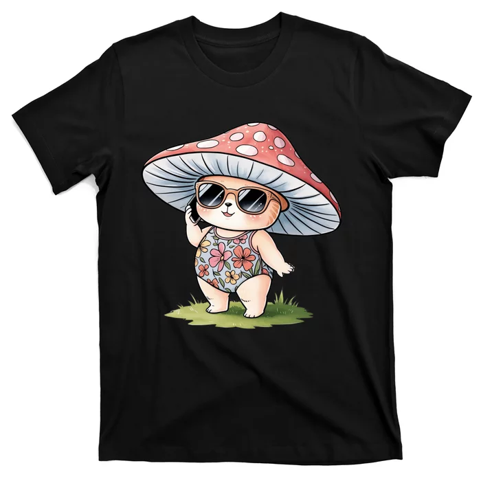 Mushroom Summer Chic Natureinspired Boho Style T-Shirt