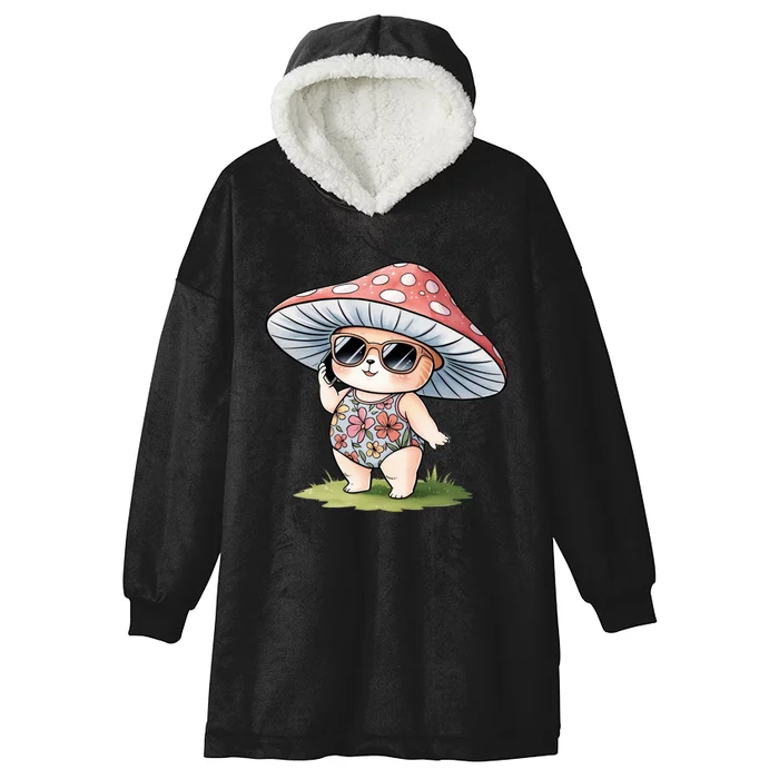 Mushroom Summer Chic Natureinspired Boho Style Hooded Wearable Blanket