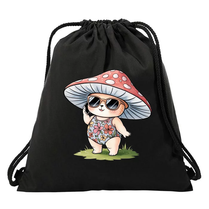 Mushroom Summer Chic Natureinspired Boho Style Drawstring Bag