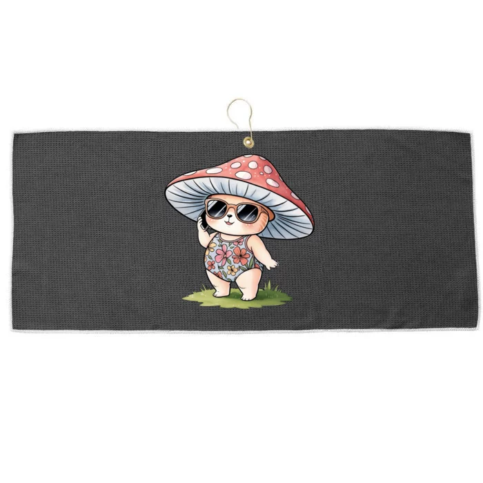 Mushroom Summer Chic Natureinspired Boho Style Large Microfiber Waffle Golf Towel