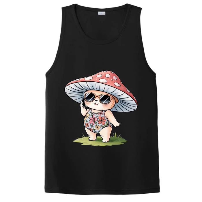 Mushroom Summer Chic Natureinspired Boho Style Performance Tank