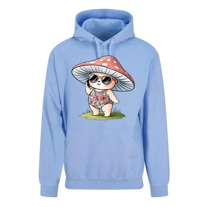 Mushroom Summer Chic Natureinspired Boho Style Unisex Surf Hoodie