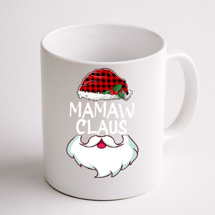 Mamaw Santa Claus Red Plaid Funny Family Christmas Pajamas Gift Front & Back Coffee Mug