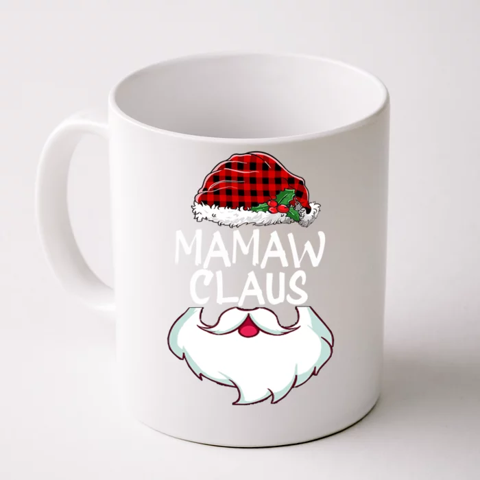 Mamaw Santa Claus Red Plaid Funny Family Christmas Pajamas Gift Front & Back Coffee Mug