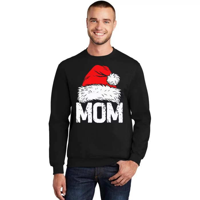 Mom Santa Christmas Family Matching Pajamas Mama Xmas Mother Short Sleeve Sweatshirt