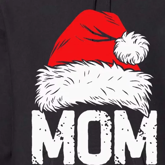 Mom Santa Christmas Family Matching Pajamas Mama Xmas Mother Short Sleeve Premium Hoodie