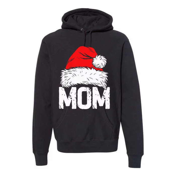 Mom Santa Christmas Family Matching Pajamas Mama Xmas Mother Short Sleeve Premium Hoodie