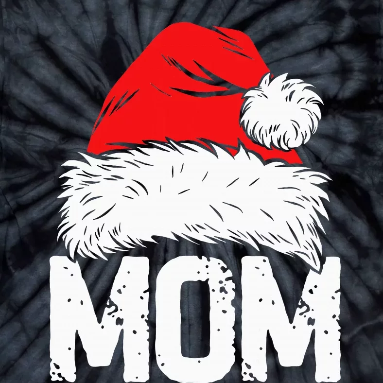 Mom Santa Christmas Family Matching Pajamas Mama Xmas Mother Short Sleeve Tie-Dye T-Shirt