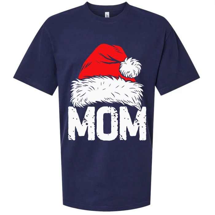 Mom Santa Christmas Family Matching Pajamas Mama Xmas Mother Short Sleeve Sueded Cloud Jersey T-Shirt