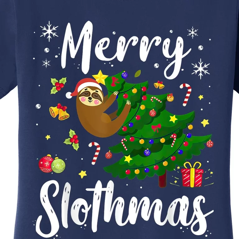 Merry Slothmas Christmas Sloth Lover Xmas Pajamas Christmas Women's T-Shirt