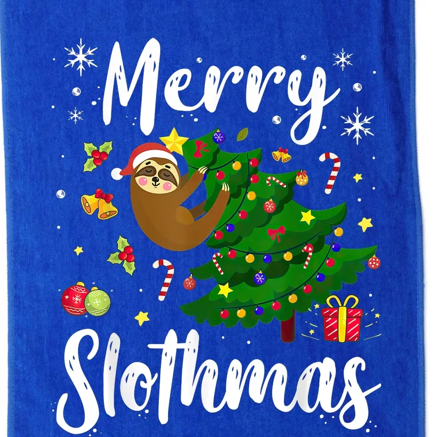 Merry Slothmas Christmas Sloth Lover Xmas Pajamas Christmas Platinum Collection Golf Towel