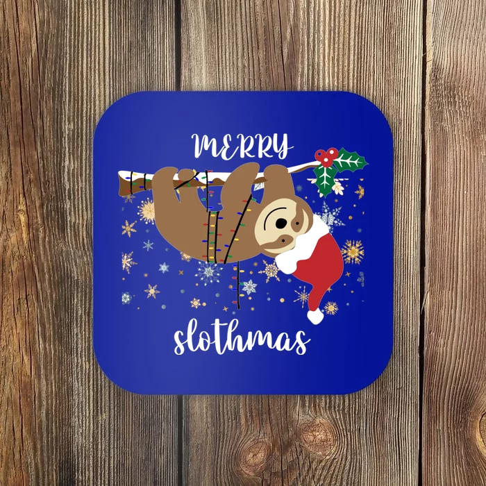 Merry Slothmas Christmas For Sloth Lovers Funny Gift Coaster