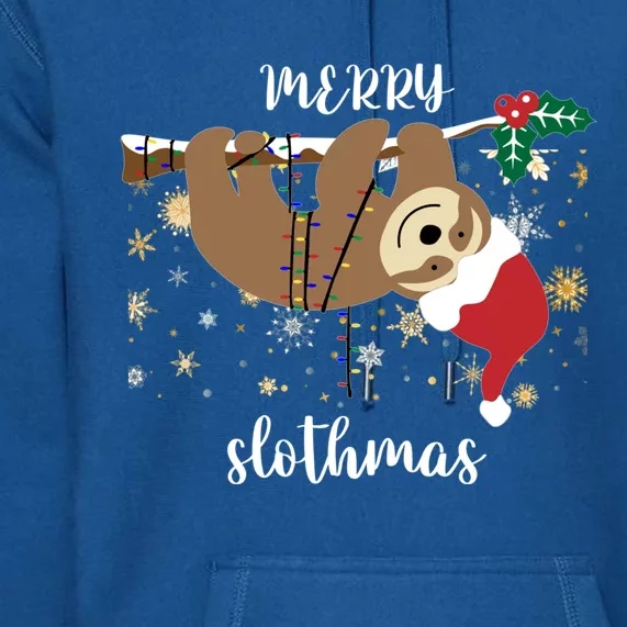 Merry Slothmas Christmas For Sloth Lovers Funny Gift Premium Hoodie