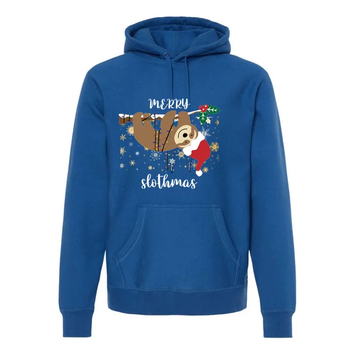 Merry Slothmas Christmas For Sloth Lovers Funny Gift Premium Hoodie