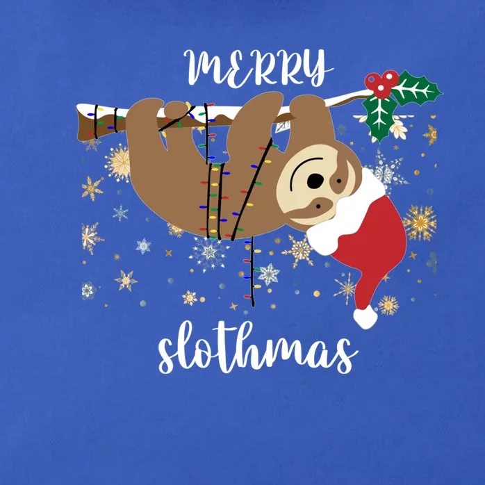 Merry Slothmas Christmas For Sloth Lovers Funny Gift Zip Tote Bag