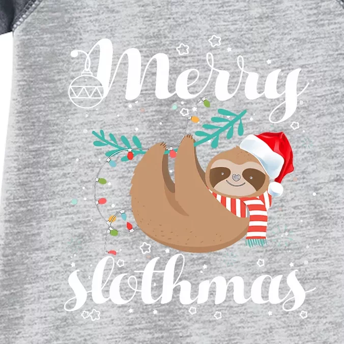 Merry Slothmas Christmas Pajama For Sloth Lovers Infant Baby Jersey Bodysuit