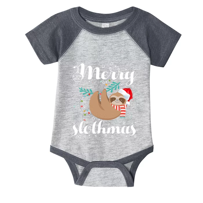 Merry Slothmas Christmas Pajama For Sloth Lovers Infant Baby Jersey Bodysuit