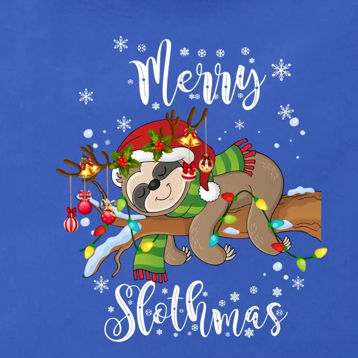 Merry Slothmas Christmas Funny Cute Sloth Gift Zip Tote Bag