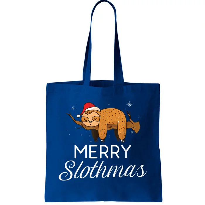 Merry Slothmas Christmas Funny Cute Sloth Gift Tote Bag