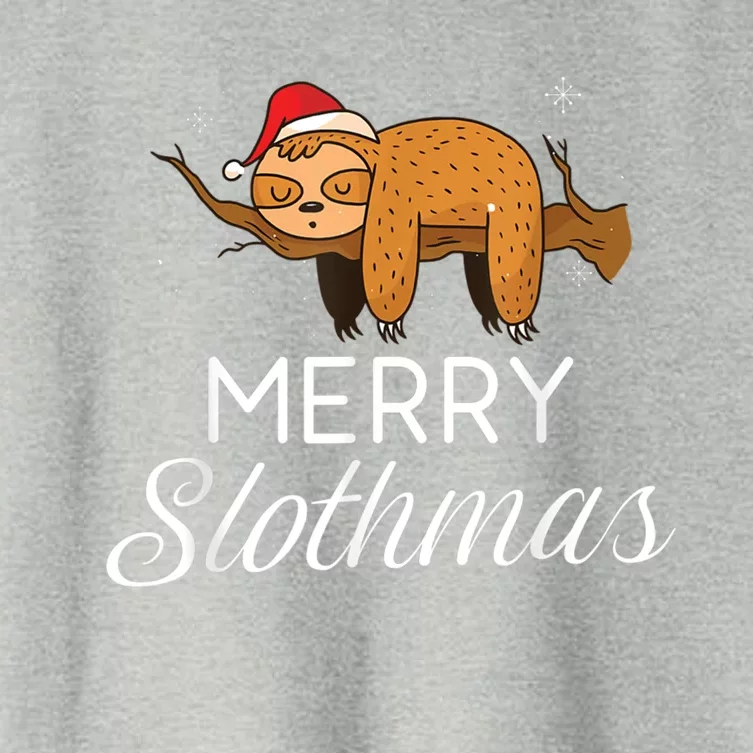 Merry Slothmas Christmas Funny Cute Sloth Gift Women's Crop Top Tee